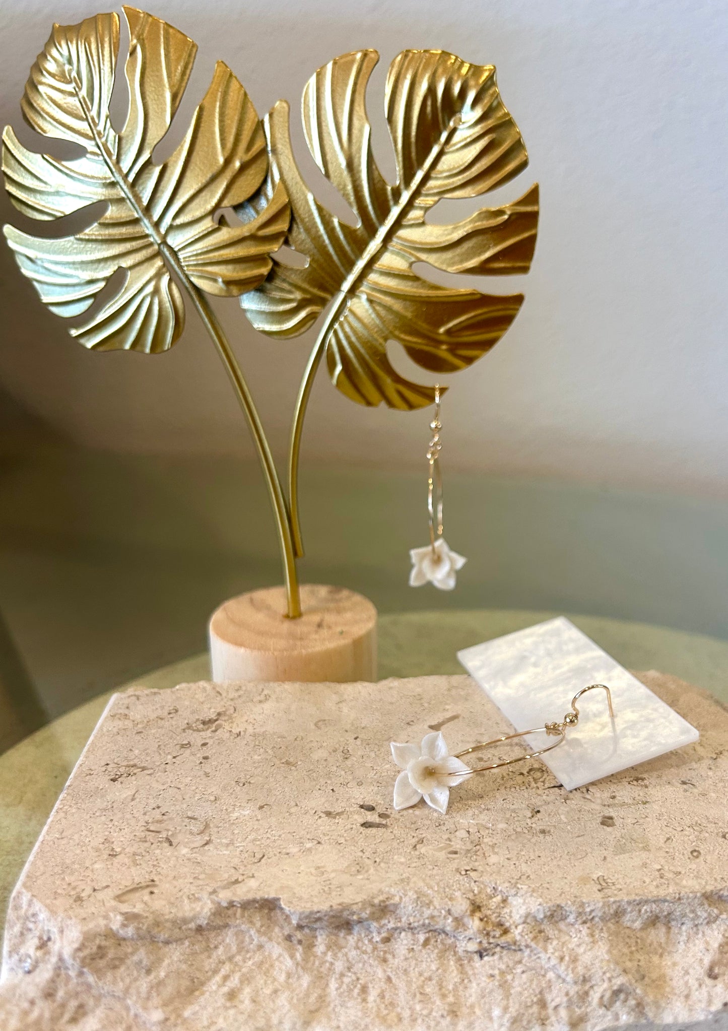 White Pearl Orchid hoops