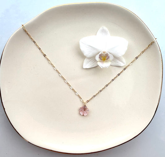 Single Pink Hibiscus necklace